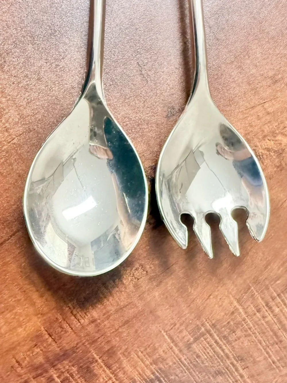 Vintage Italian Silver Plate Salad Server Set x2